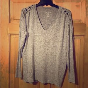 Grey V-Neck Sweater